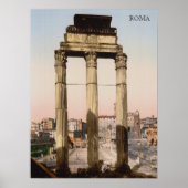Ruïnes van de Tempel van Castor en Pollux in Rome Poster (Voorkant)
