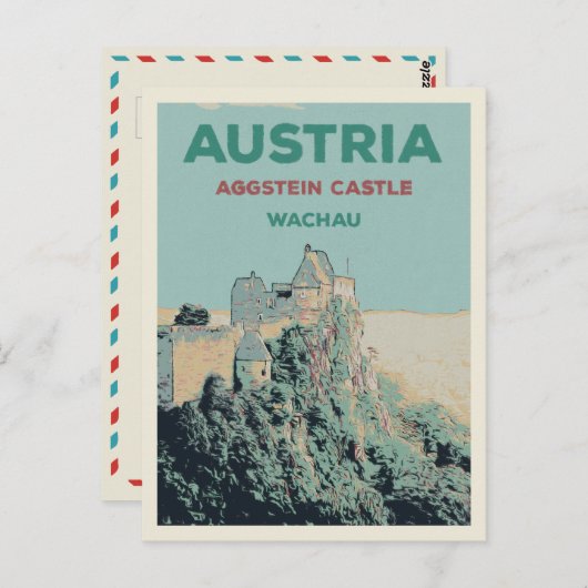 Ruïnes van het kasteel van Aggstein, Wachau, Ooste Briefkaart (Voorkant / Achterkant)