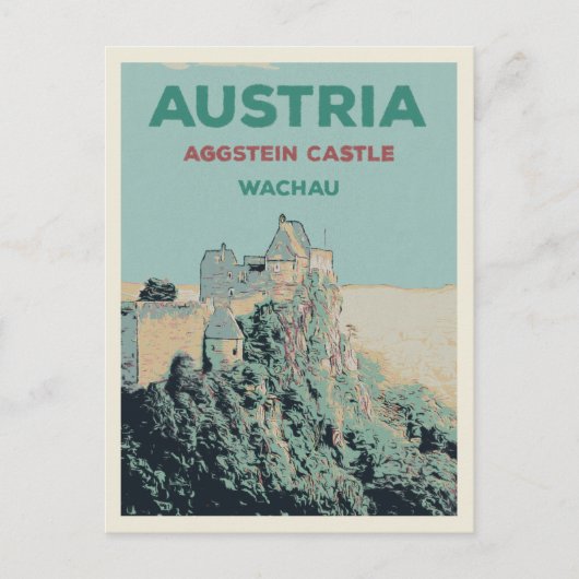 Ruïnes van het kasteel van Aggstein, Wachau, Ooste Briefkaart (Voorkant)