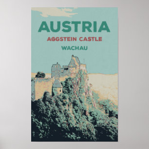 Ruïnes van het kasteel van Aggstein, Wachau, Ooste Poster