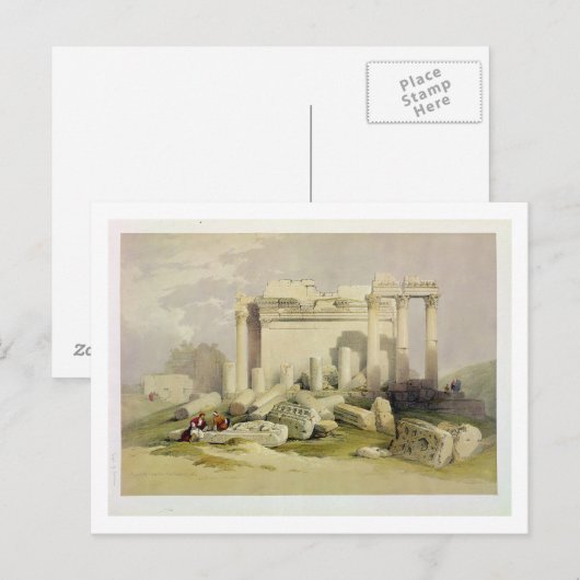 Ruïnes van het oostelijke Portico van de tempel va Briefkaart (Voorkant / Achterkant)