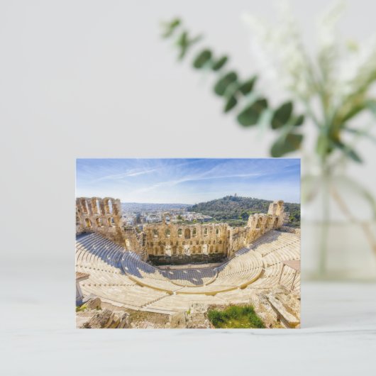ruïnes van het oude theater van Herodion Atticus Briefkaart (Staand voorkant)