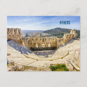 ruïnes van het oude theater van Herodion Atticus Briefkaart