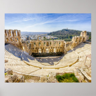 ruïnes van het oude theater van Herodion Atticus Poster