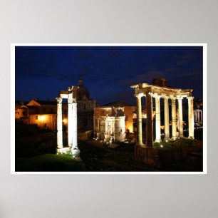 Ruins bij nacht poster