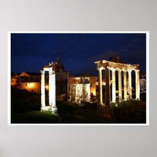 Ruins bij nacht poster