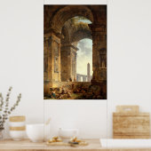 Ruins met een obelisk van Robert Hubert Poster (Keuken)