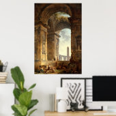 Ruins met een obelisk van Robert Hubert Poster (Thuiskantoor)