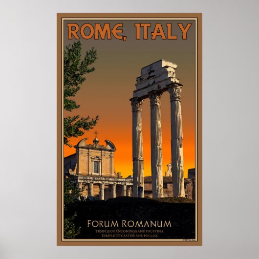 Ruins over het Romeinse Forum Poster (Voorkant)