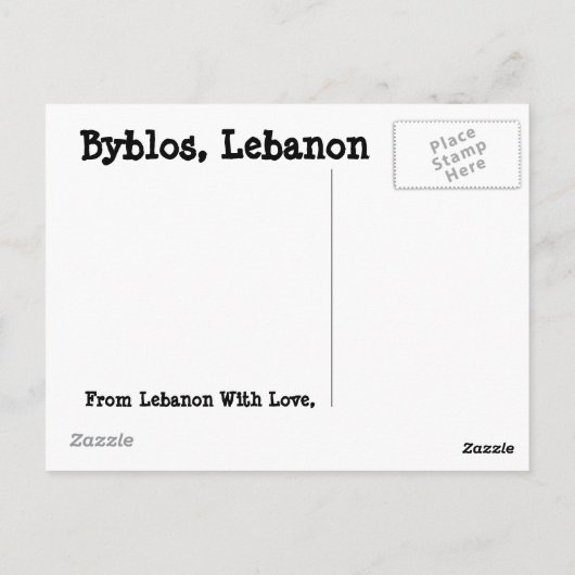 Ruins van Byblos Briefkaart (Achterkant)