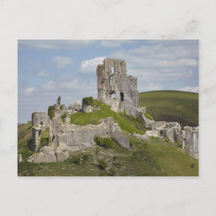 Ruins van Corfe Castle, nabij Wareham, Dorset, Briefkaart