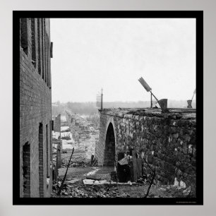 Ruins van de Richmond & Petersburg Bridge 1865 Poster