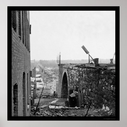 Ruins van de Richmond & Petersburg Bridge 1865 Poster (Voorkant)