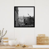 Ruins van de Richmond & Petersburg Bridge 1865 Poster (Keuken)