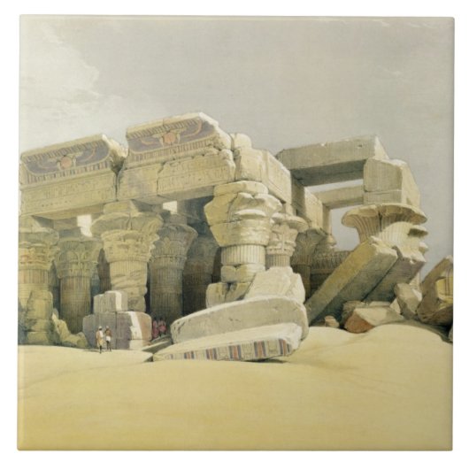 Ruins van de tempel van Kom Ombo, uit "Egypte en N Tegeltje (Voorkant)