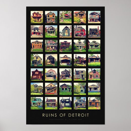 Ruins van Detroit Poster - Verlaten huizen (Voorkant)