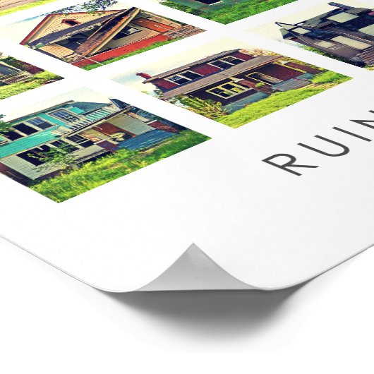 Ruins van Detroit Poster - Verlaten huizen (Hoek)