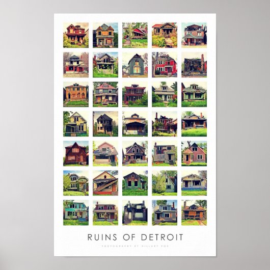 Ruins van Detroit Poster - Verlaten huizen (Voorkant)