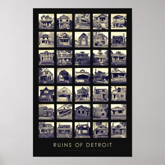 Ruins van Detroit Poster - Verlaten huizen (Voorkant)
