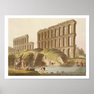 Ruins van het grote aquaduct van ancient Carthage, Poster
