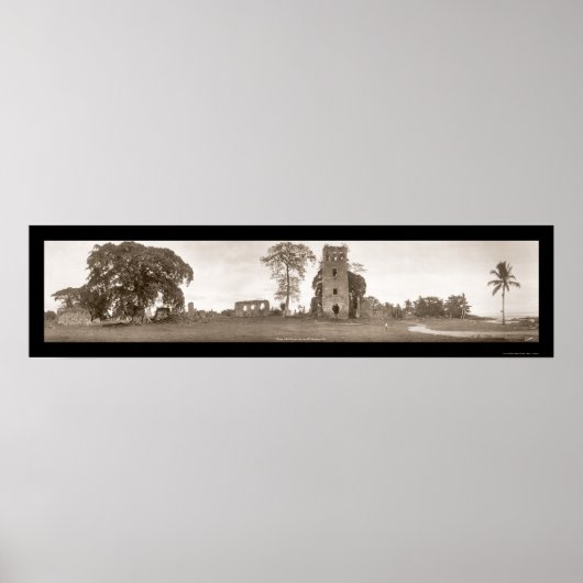 Ruins van Old Panama Foto 1930 Poster (Voorkant)
