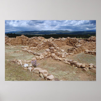 Ruins van Pecos pueblo Poster