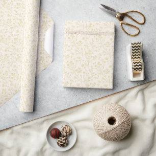 Ruisende Bloemen Gouden Tarwe - Neutraal Cadeaupapier