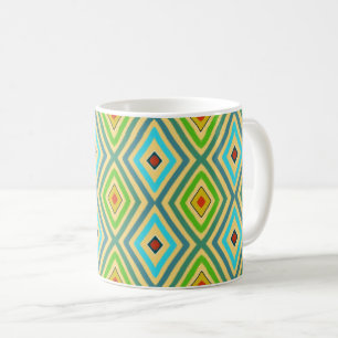Ruit Diamant Groen Blauw Geometrisch  Koffiemok