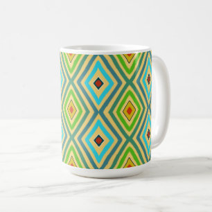 Ruit Diamant Groen Blauw Geometrisch  Koffiemok