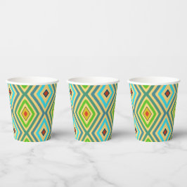Ruit Diamant Groen Blauw Geometrisch  Papieren Bekers