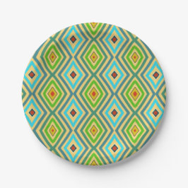 Ruit Diamant Groen Blauw Geometrisch  Papieren Bordje