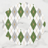 Ruit Kleurencombinatie 3 Wijnglaslabel (Voorkant)