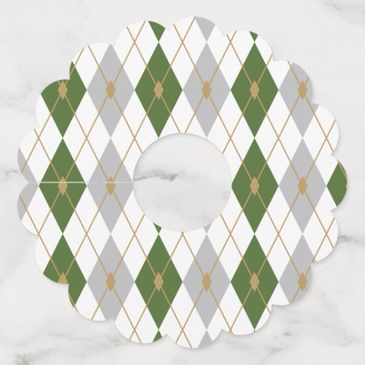 Ruit Kleurencombinatie 3 Wijnglaslabel (Voorkant)