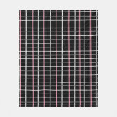 Ruitafdruk in zwart en wit met roze fleece deken (Voorkant)