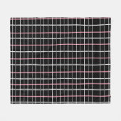 Ruitafdruk in zwart en wit met roze fleece deken (Voorkant (Horizontaal))