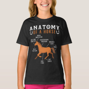 Ruitanatomie van een paardenloop t-shirt