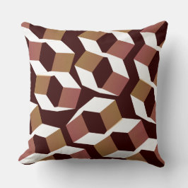 Ruitdadige zeshoeken op de donkerste rode achtergr kussen