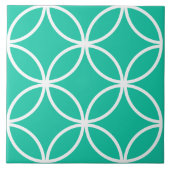 Ruitdiamant voor Marokkaanse groene en witte blade Tegeltje (Voorkant)