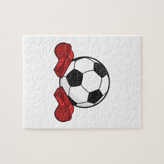 Ruiteistel en Voetbal Legpuzzel (Horizontaal)