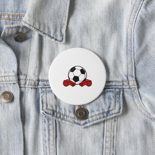 Ruiteistel en Voetbal Ronde Button 7,6 Cm (In situ)