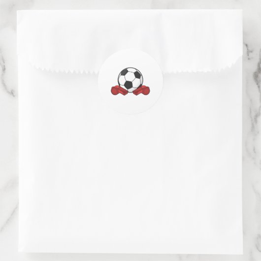 Ruiteistel en Voetbal Ronde Sticker (Tas)