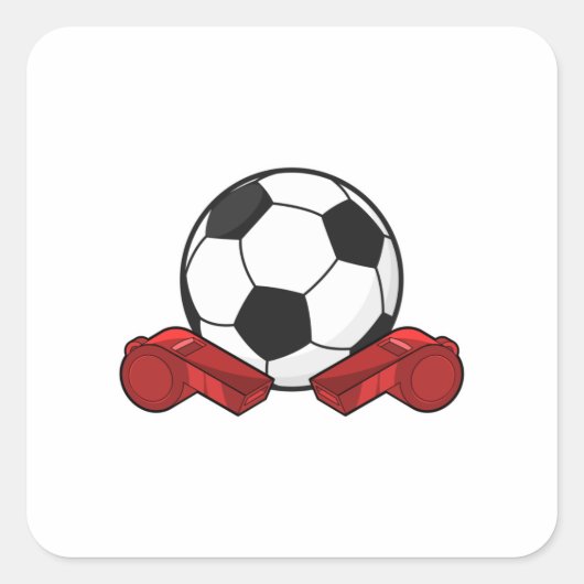 Ruiteistel en Voetbal Vierkante Sticker (Voorkant)