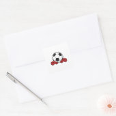 Ruiteistel en Voetbal Vierkante Sticker (Envelop)