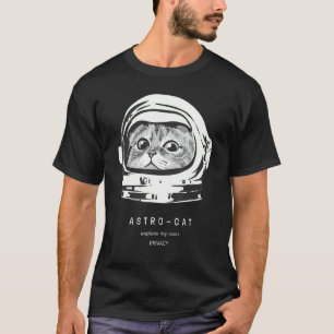 Ruitekat Astronaut Kat Kosmisch Reizen Astro Kat T-shirt