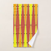 Ruiten en driehoeken - Rood en Sinaasappel Bad Handdoek (Handdoek)