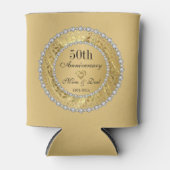 Ruiten en gouden Jubileum voor 50e bruiloft Blikjeskoeler (Voorkant)