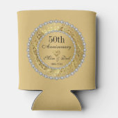 Ruiten en gouden Jubileum voor 50e bruiloft Blikjeskoeler (Achterkant)