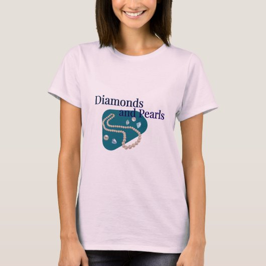Ruiten en pareltjes T-shirt voor dames (Voorkant)