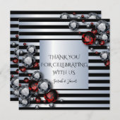 Ruiten en Rubies op zwarte en zilverstrips (Voorkant / Achterkant)