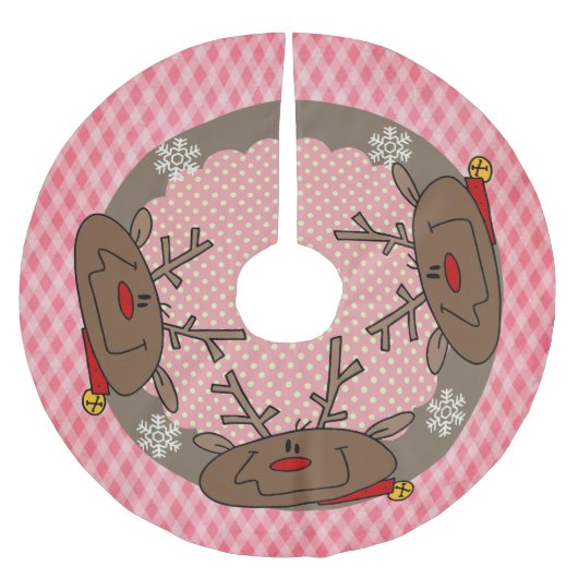 Ruiten en Stippen rendiervakantieboomrok Kerstboom Rok (Voorkant)